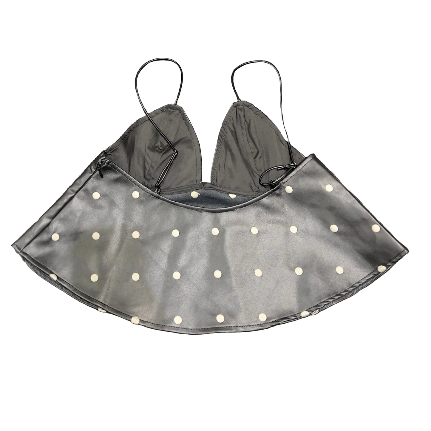 8586 POLKA DOT TOP FAUX LEATHER