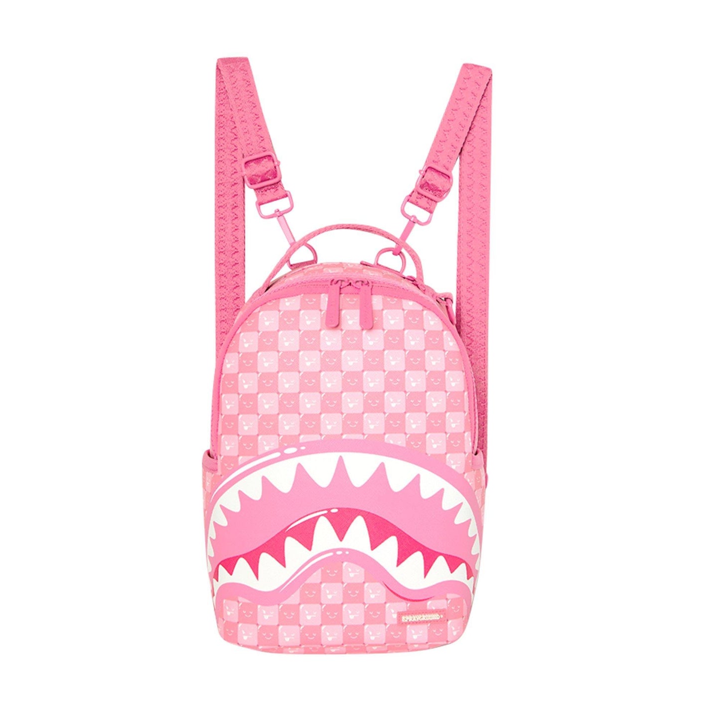 SPRAYGROUND: PINK NEW CHECK FACES MINI BACKPACK