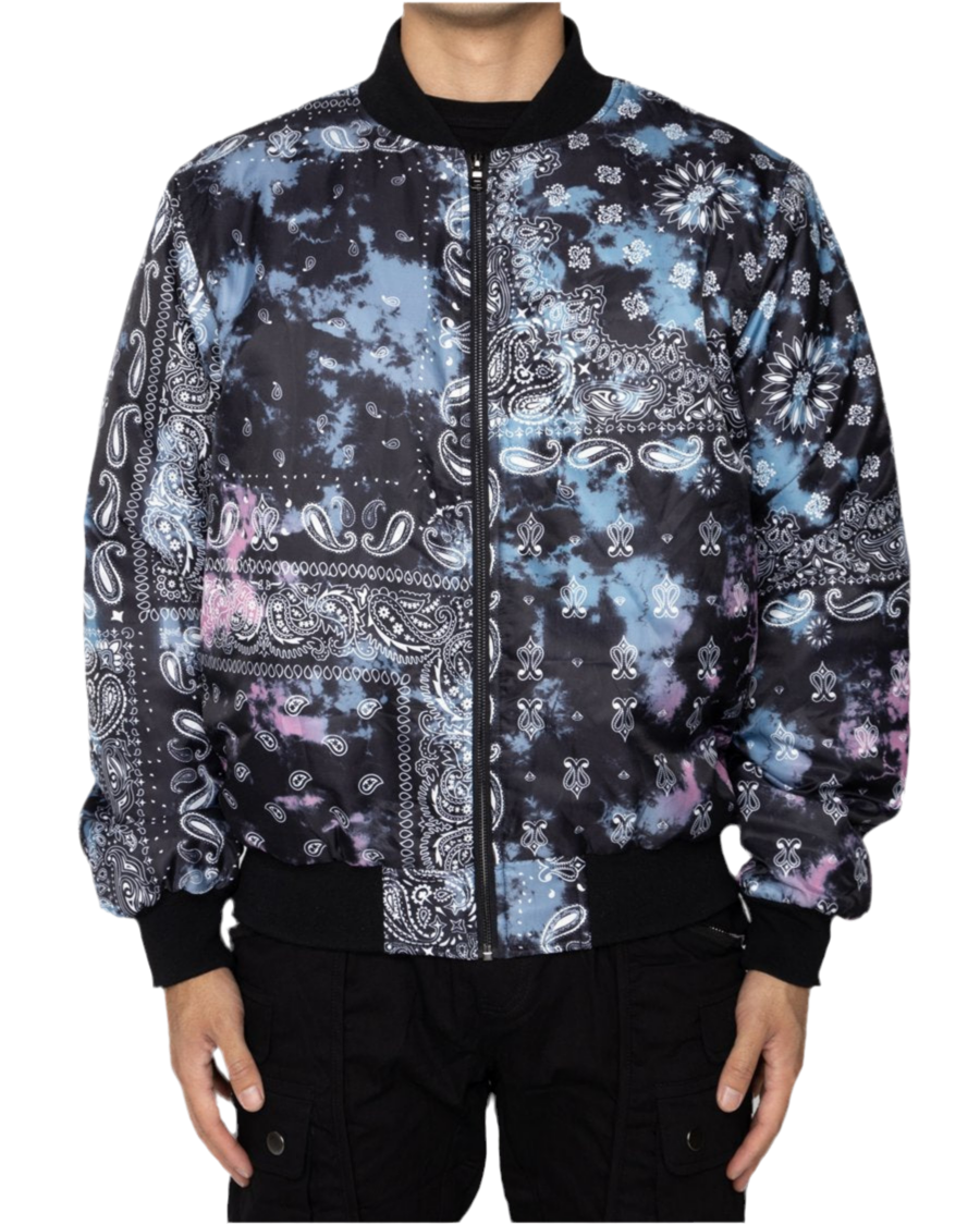EPTM: TIE DYE BANDANA PRINTED BOMBER JACKET