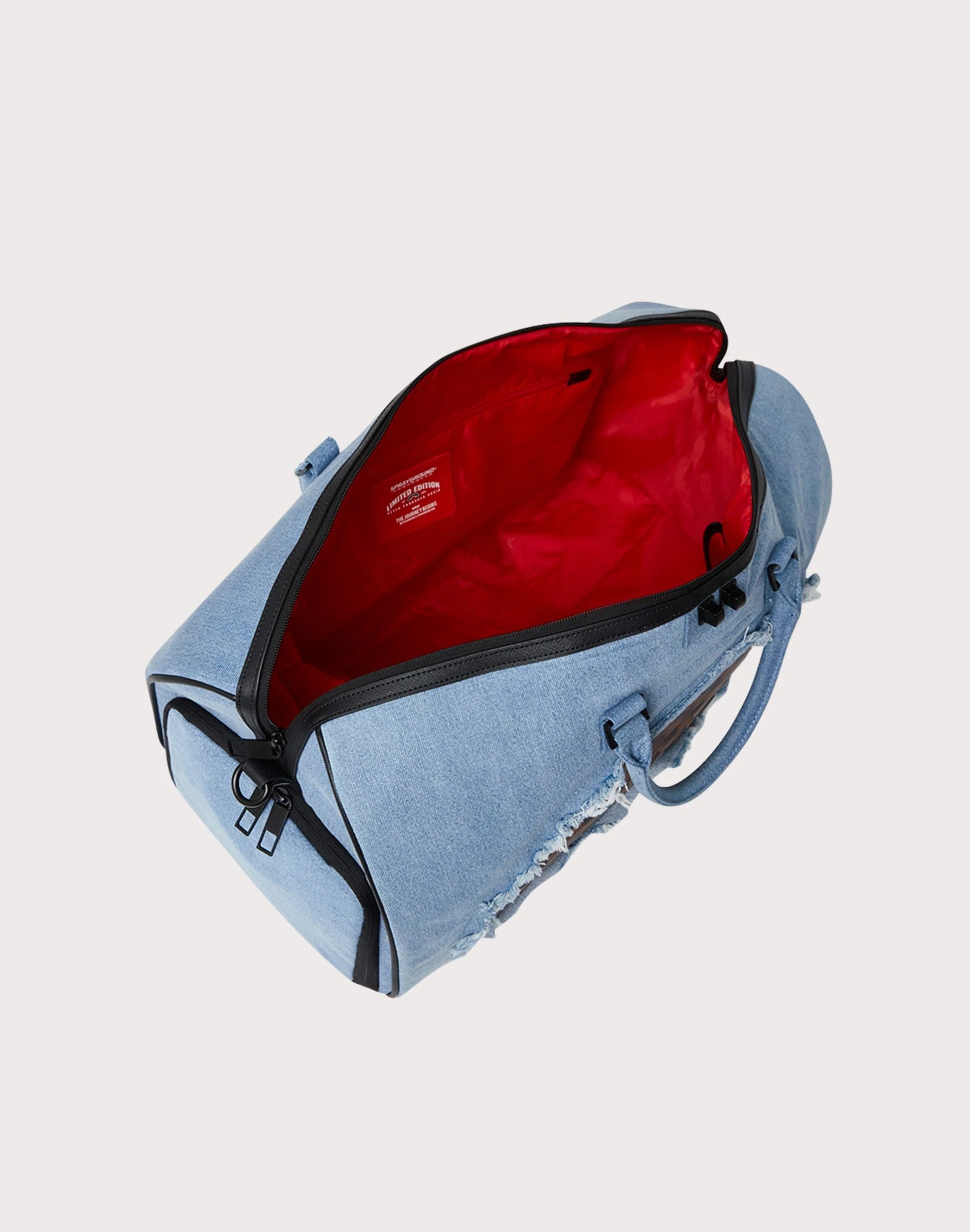 SPRAYGROUND: DENIM SHARK DUFFLE – 85 86 eightyfiveightysix SPRAYGROUND: DENIM SHARK DUFFLE – 85 86 eightyfiveightysix