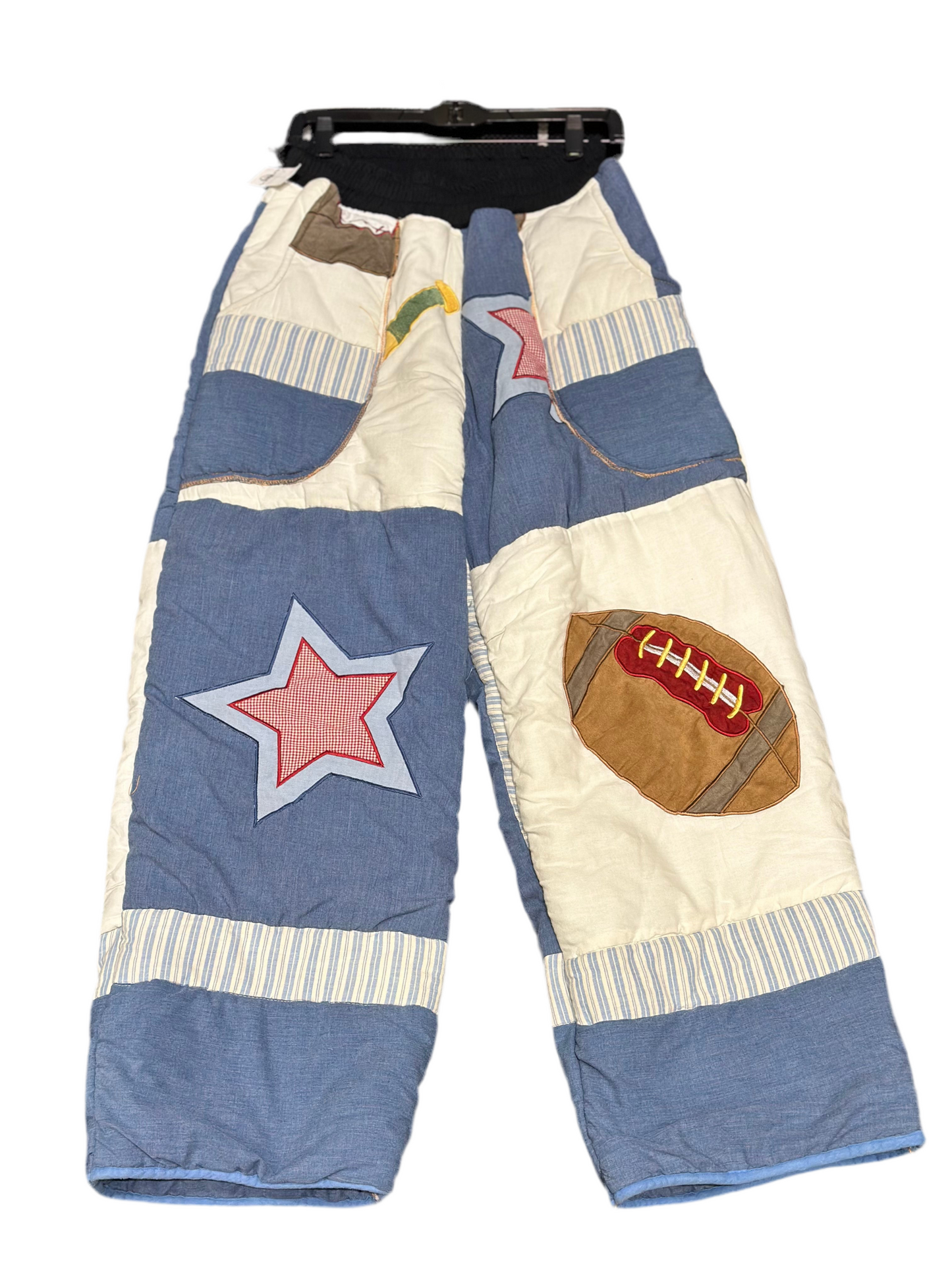 ANGEL GENTLE: UPCYCLED SPORTS QUILTED SWEATPANTS