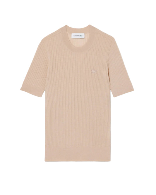 LACOSTE: MERINO WOOL RIB SWEATER