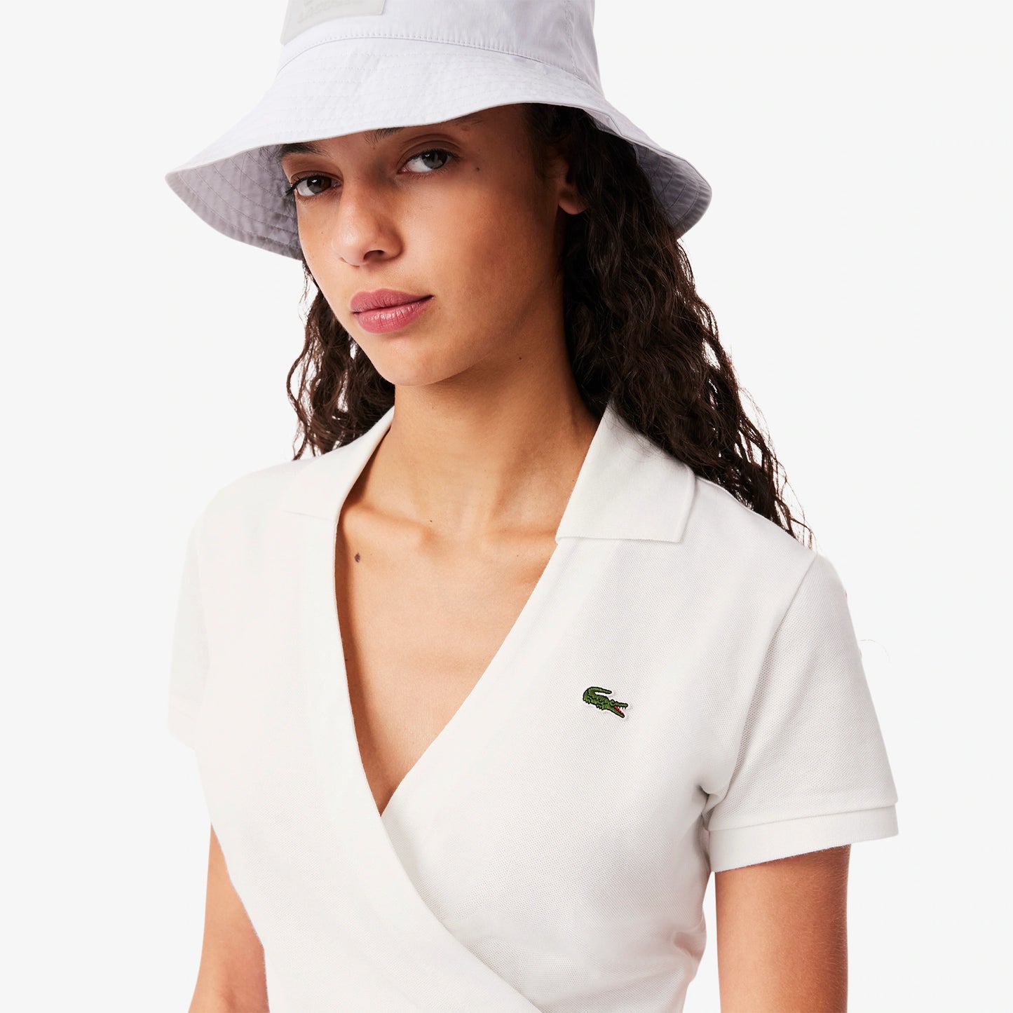 LACOSTE: MINI PIQÚE WRAP POLO TOP