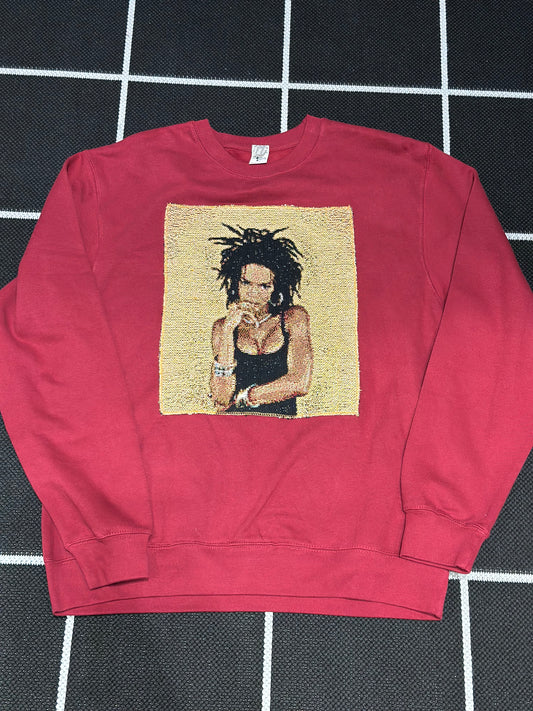 ANGEL GENTLE: TAPESTRY SWEATER- BURGUNDY