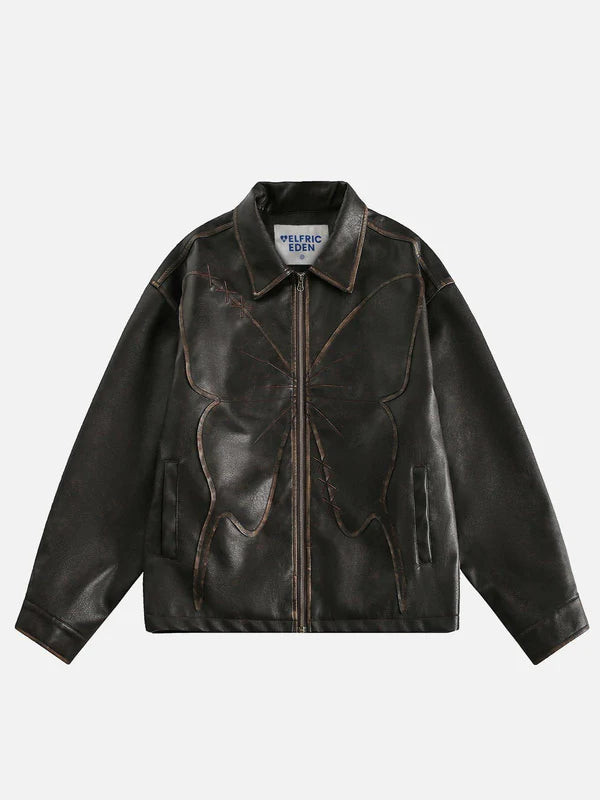 AELFRIC EDEN: BUTTERFLY LEATHER JACKET