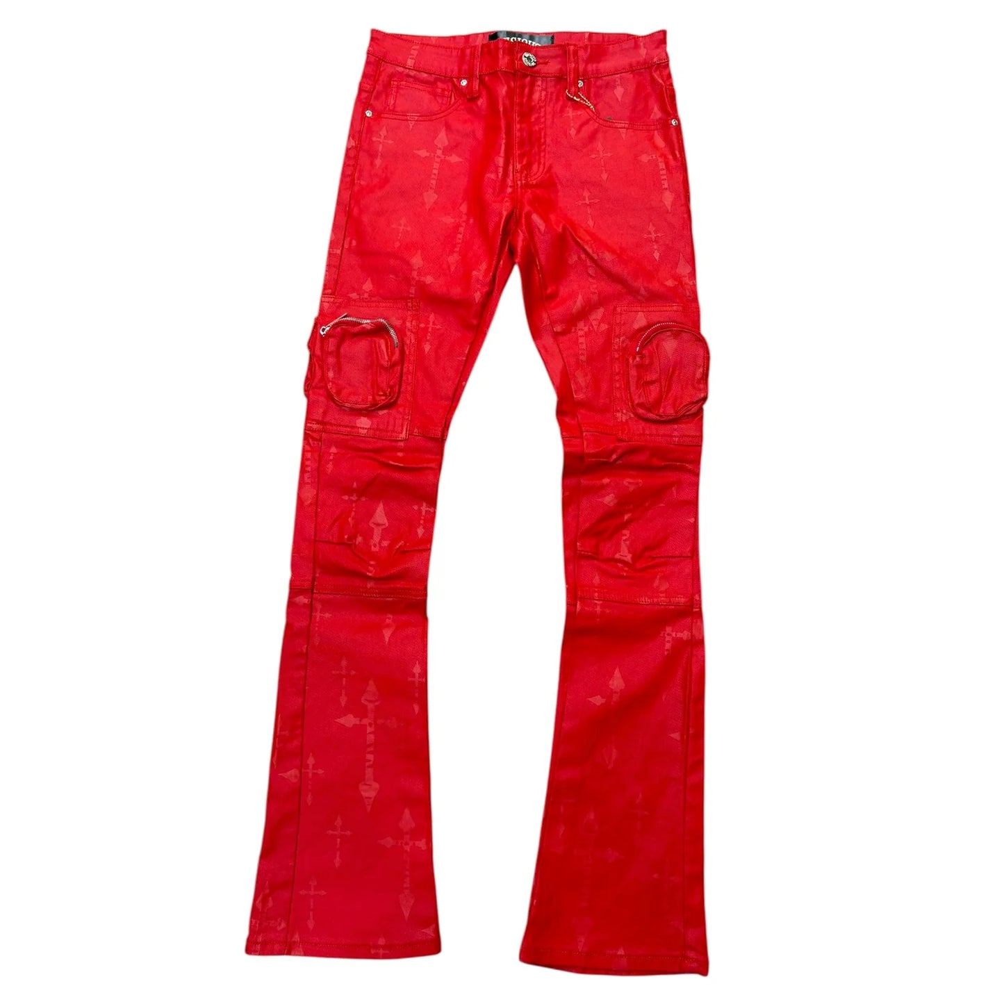 VICIOUS DENIM: RED STACKED JEAN