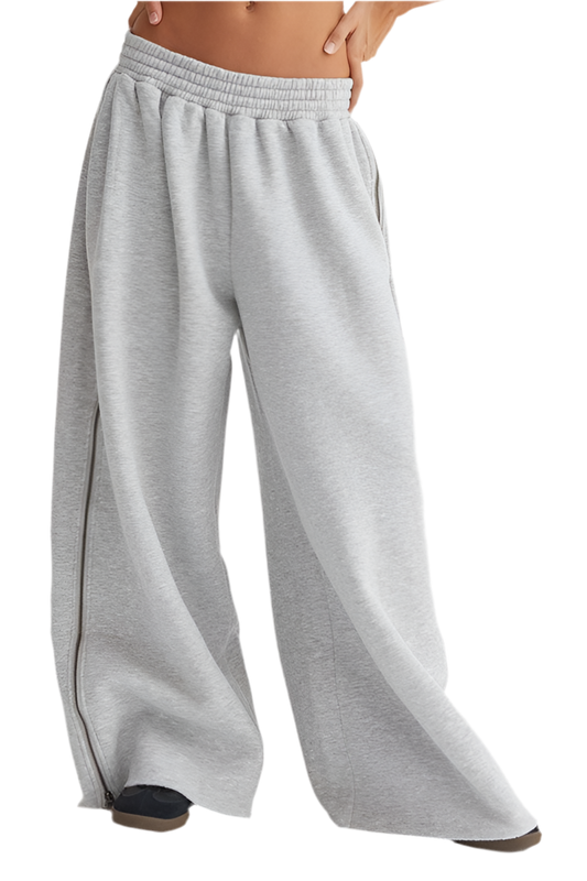 8586: WIDE LEG ZIPPER SWEATPANTS
