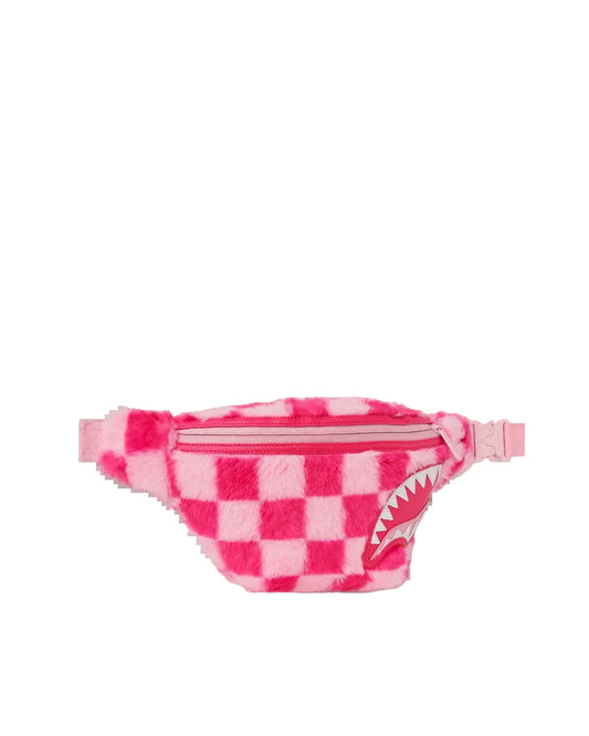 SPRAYGROUND: PINK FUR CHECK SAVVY CROSSBODY