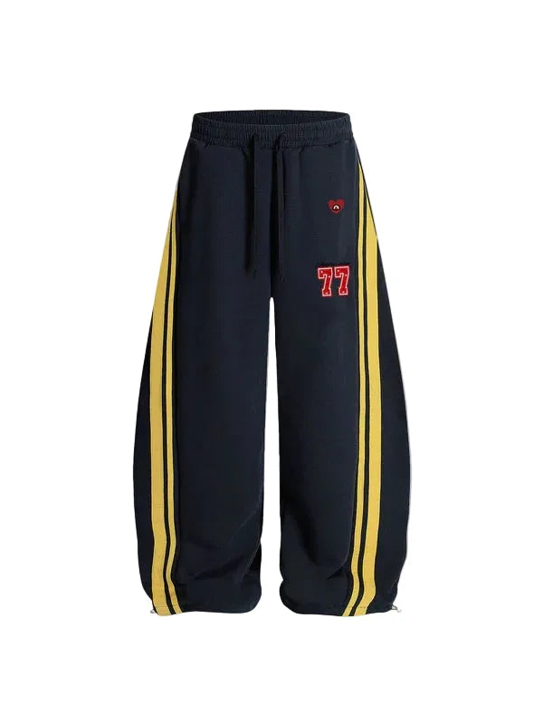 AELFRIC EDEN: STRIPED BAGGY BARREL SWEATPANTS