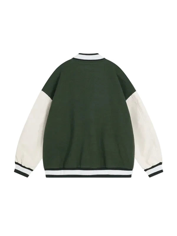 AELFRIC EDEN: TOWEL EMBROIDERY BADGE VARSITY JACKET