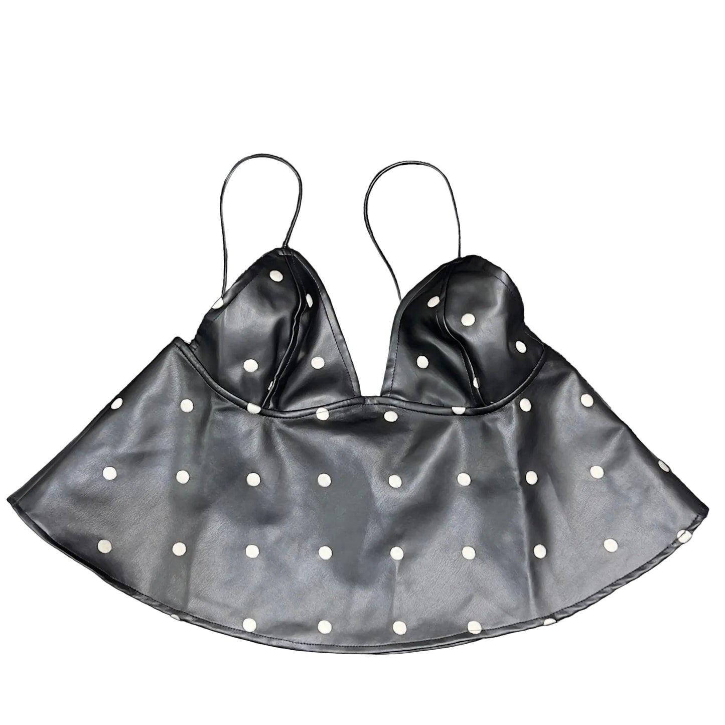 8586 POLKA DOT TOP FAUX LEATHER