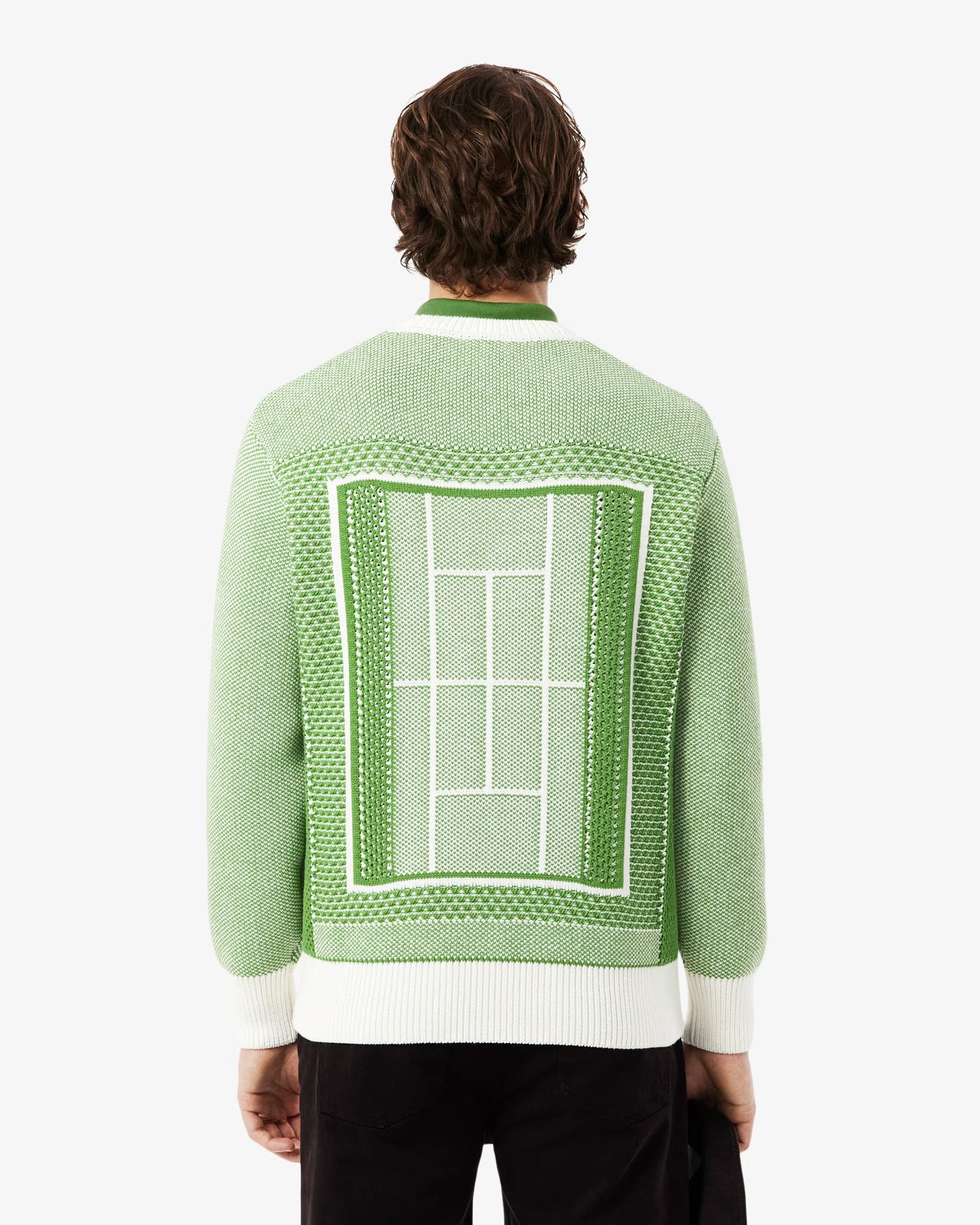 LACOSTE: TENNIS COURT JACQUARD SWEATER