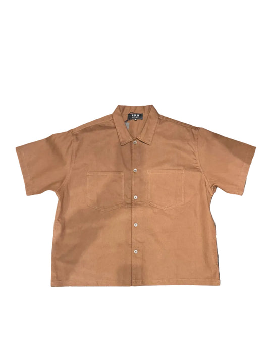 ANGEL GENTLE: BUTTON UP SHIRT - BROWN