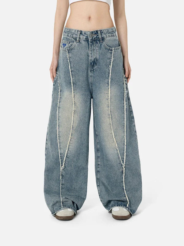 AELFRIC EDEN: BAGGY FRINGE JEANS