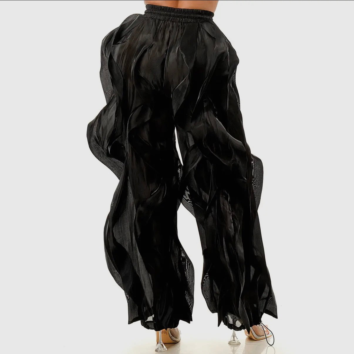 BOHO: RIPPLE SATIN WIDE LEG PANTS