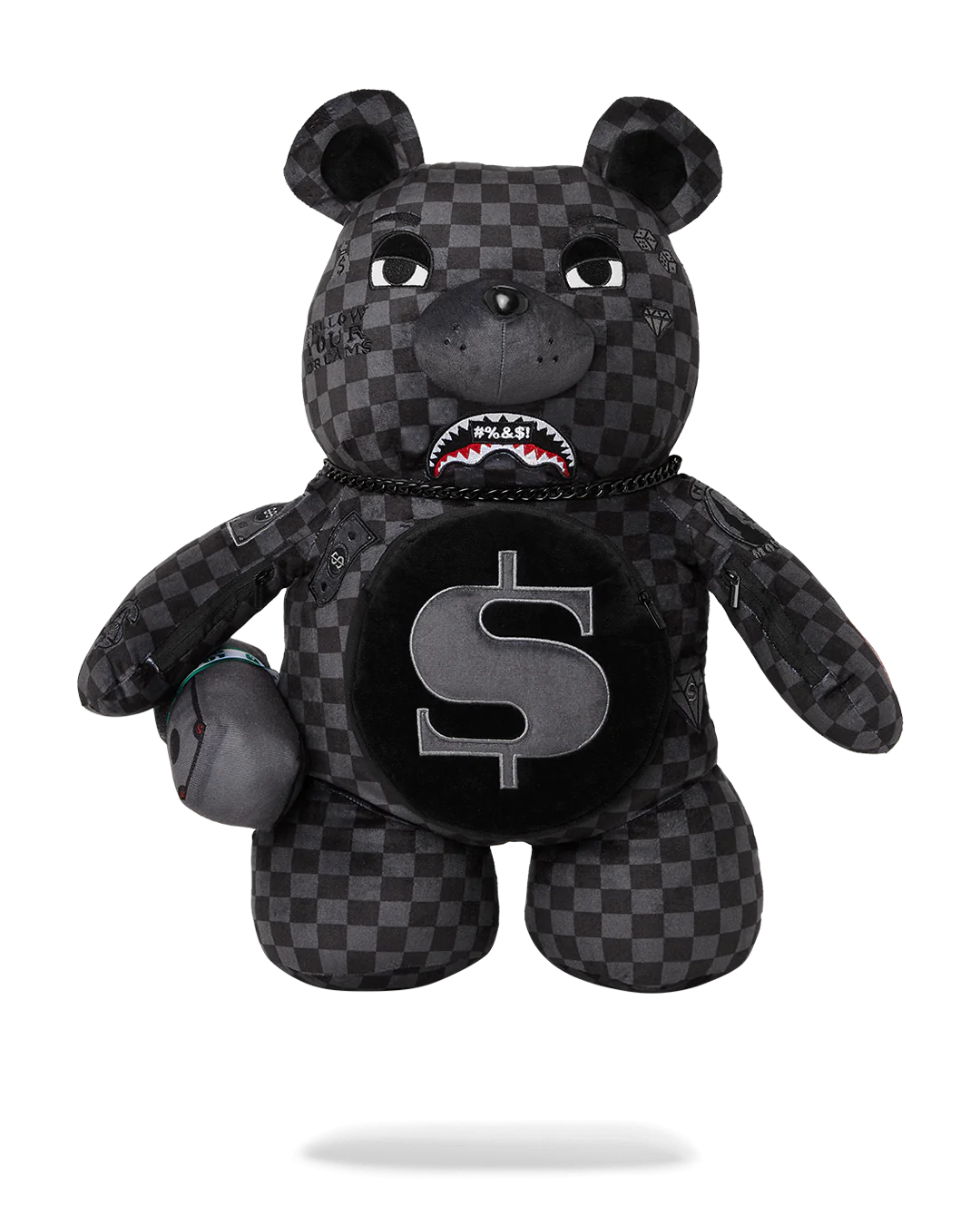 SPRAYGROUND: 'WHAT THE BEEP' SHARK MONEYBEAR TEDDYBEAR BACKPACK