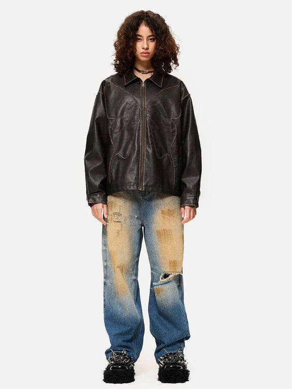 AELFRIC EDEN: BUTTERFLY LEATHER JACKET