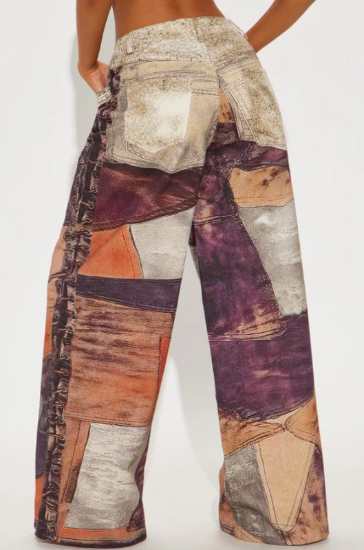 8586: FABRIC PRINTED PANTS