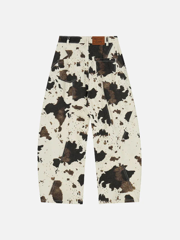 AELFRIC EDEN: COW PATTERN JEANS