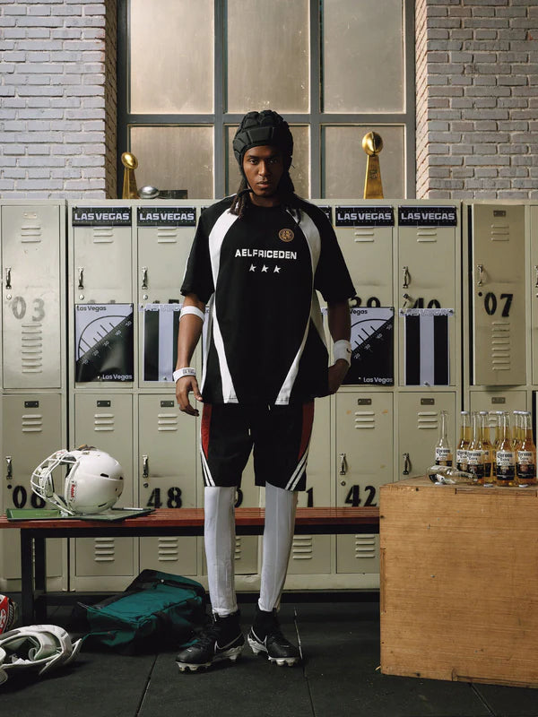 AELFRIC EDEN: PATCHWORK CONTRAST SOCCER JERSEY