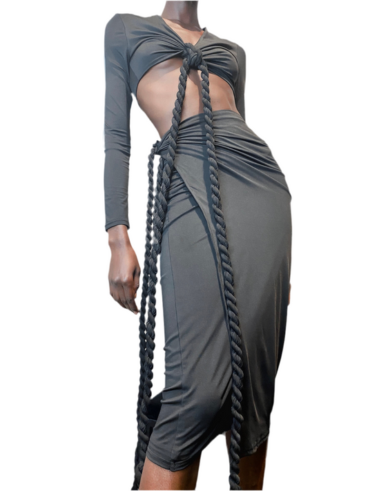 BOHO: BRAIDED MAXI WRAP SKIRT