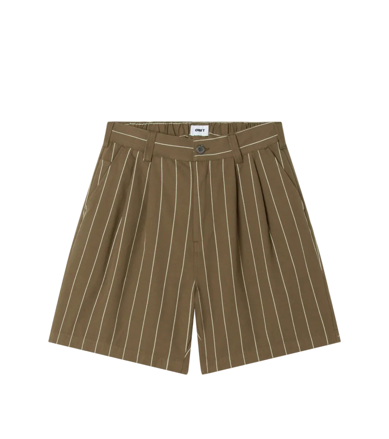 OBEY: FOSTER STRIPE PLEATED SHORTS
