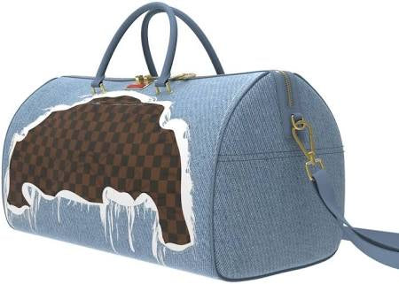 SPRAYGROUND: DENIM SHARK DUFFLE