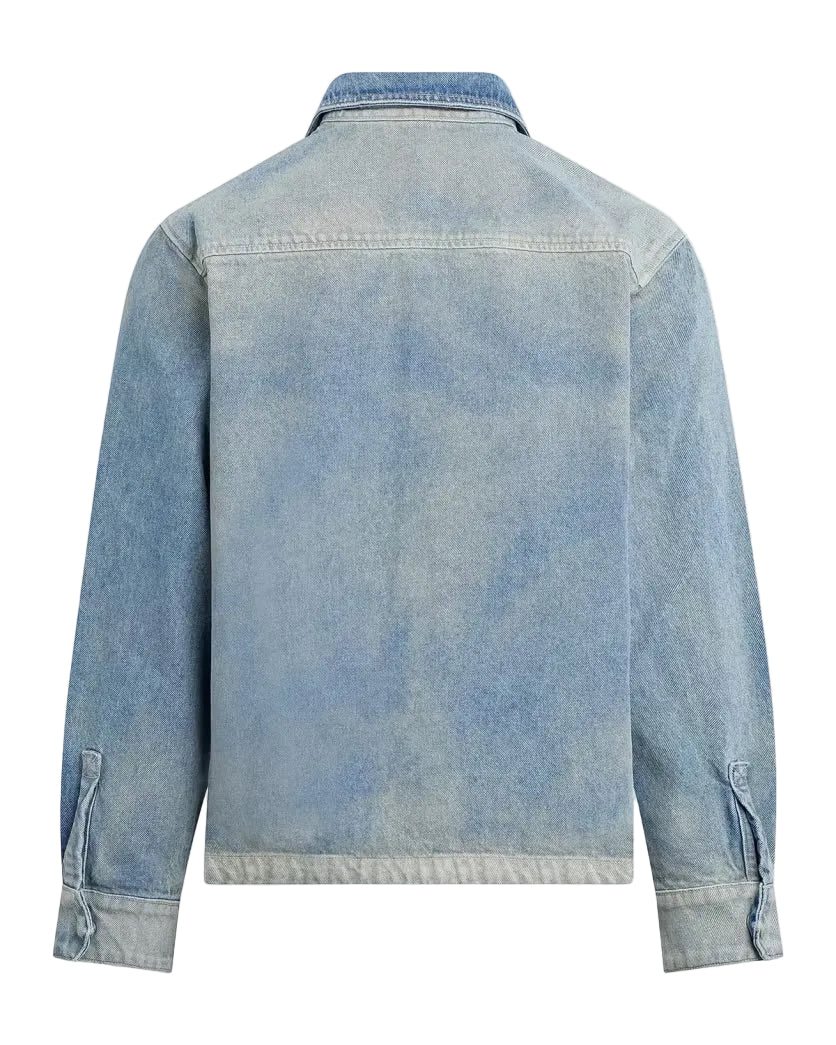 HUDSON: FLAP-POCKET WACHED DENIM JACKET