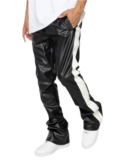 EPTM: FAUX LEATHER PLAZA TRACK PANTS