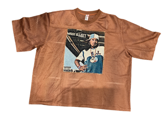 Angel gentle:Missy Elliott mesh tapestry top