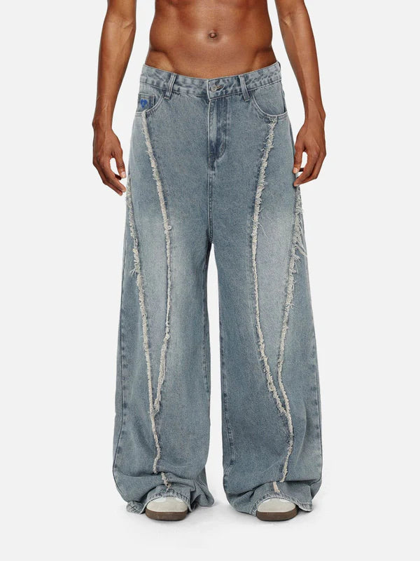 AELFRIC EDEN: BAGGY FRINGE JEANS