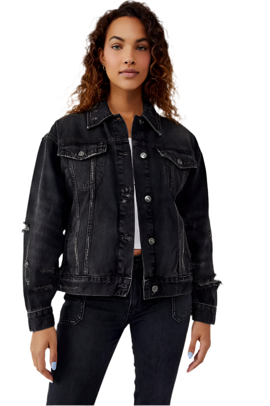 FREE PEOPLE: JOLENE OVERSIZED TRUCKER JACKET