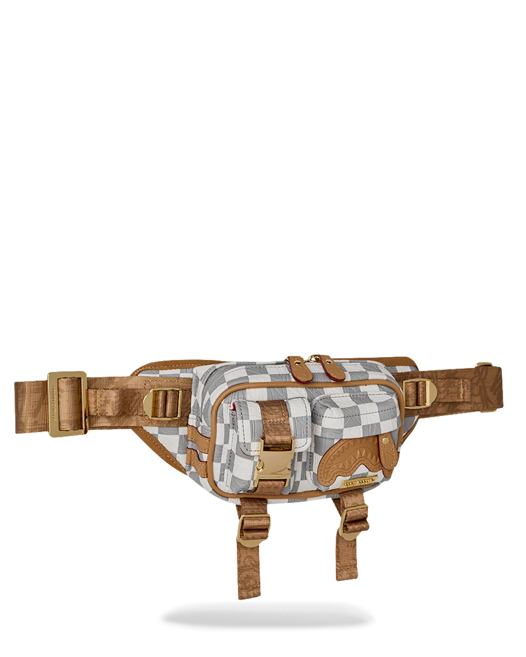 SPRAYGROUND: EMBOSSED CREAM CARGO CROSSBODY