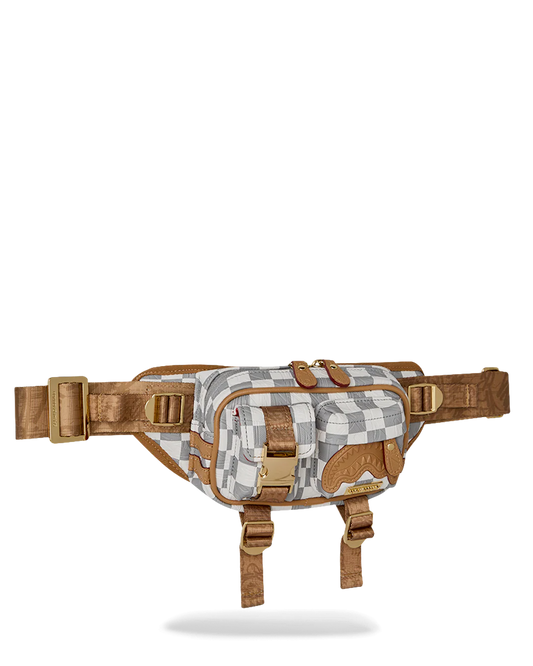 SPRAYGROUND: EMBOSSED CREAM CARGO CROSSBODY