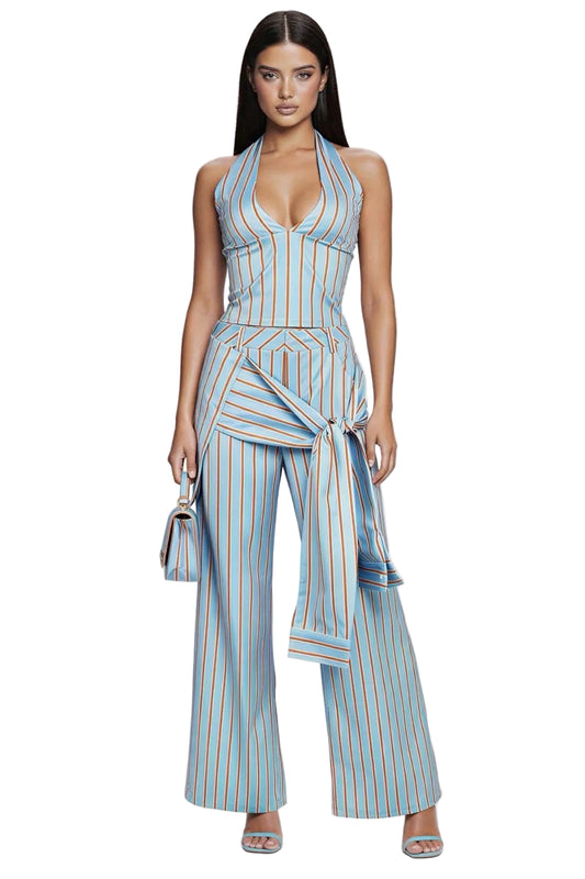 8586: HALTER PANT SET