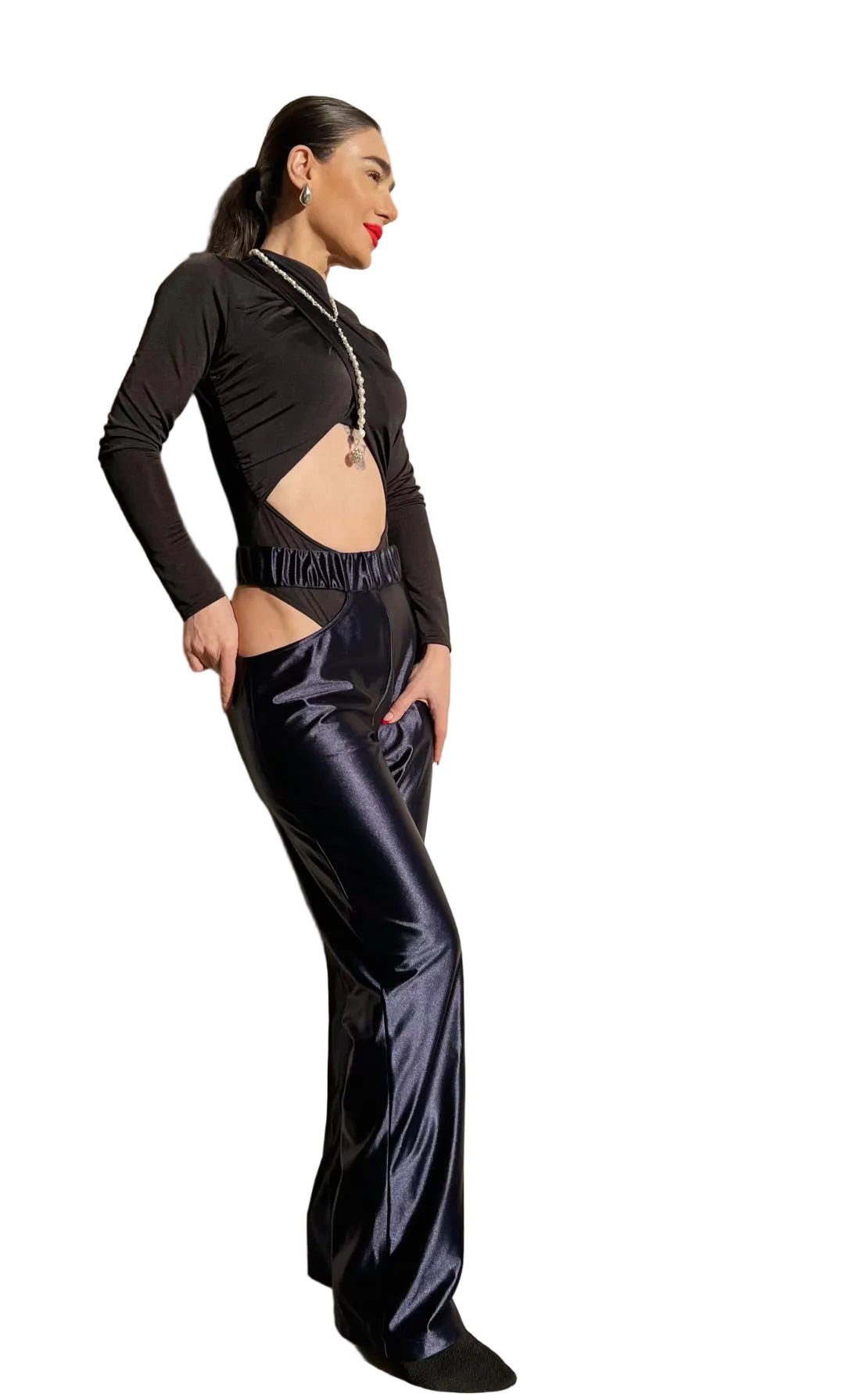 YASAMAN: CUTOUT PANTS