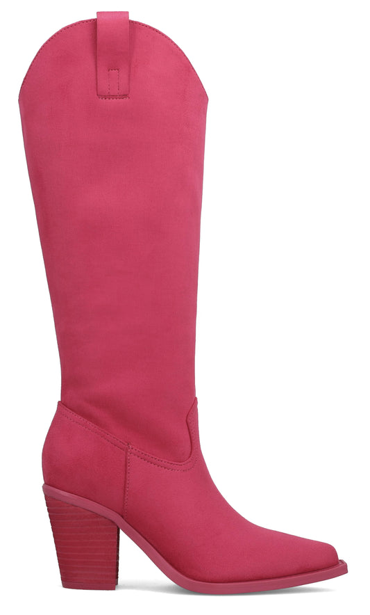 BOHO: SUEDE MESSINI FUCHSIA BOOTS