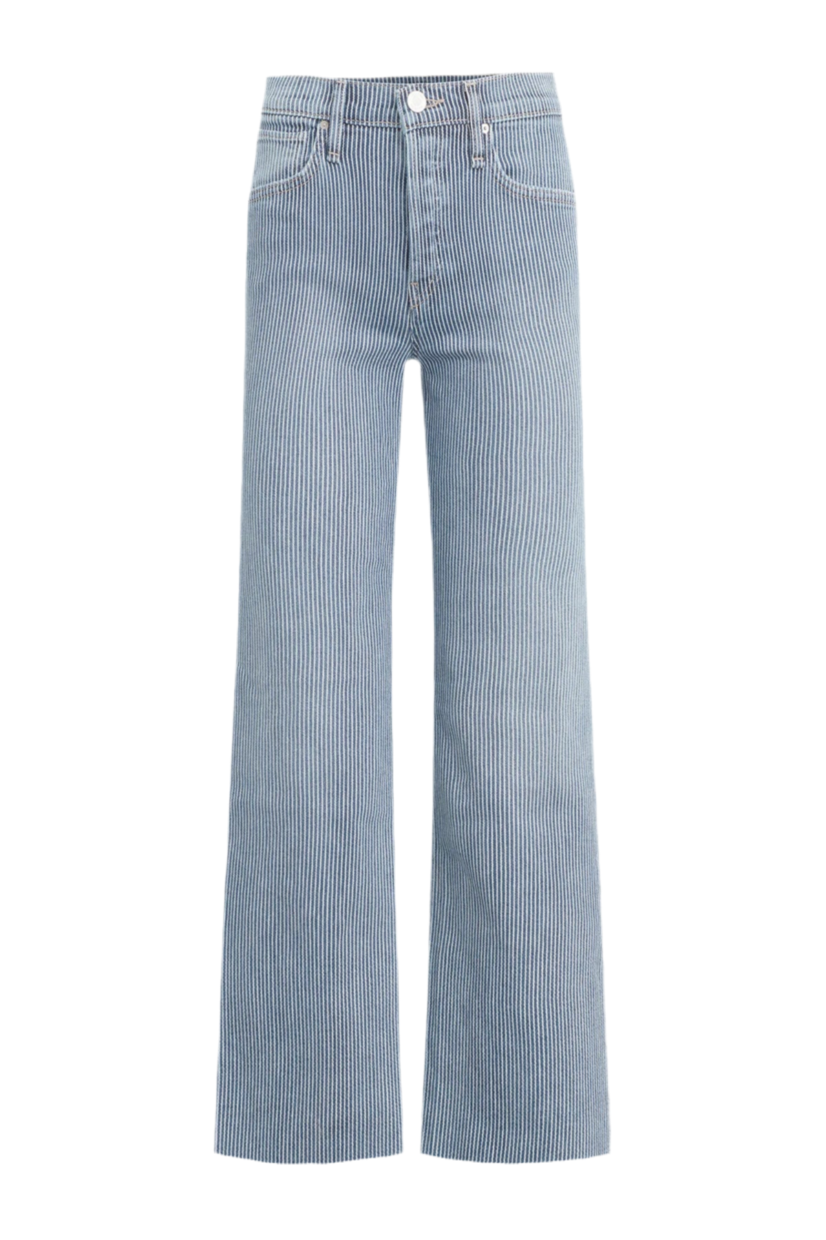 HUDSON: RAILROAD STRIPE WIDE LEG ANKLE JEANS