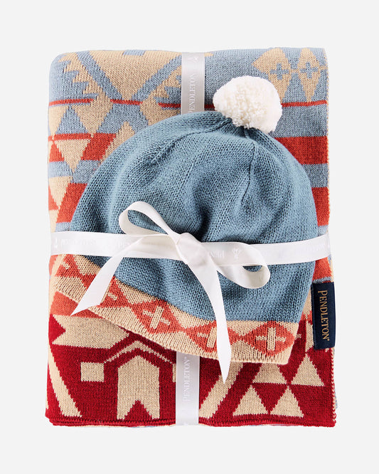 PENDLETON: KNIT BABY BLANKET WITH BEANIE