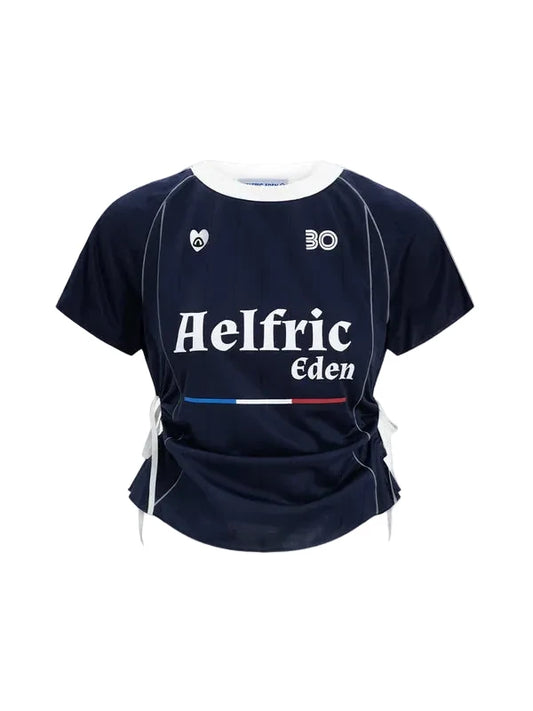 AELFRIC EDEN: CUT-OUT STRIPE SOCCER JERSEY