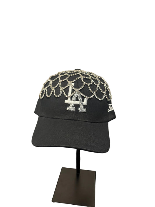 THE BEDAZZLED CAP: LA BLACK HEAD WRAP