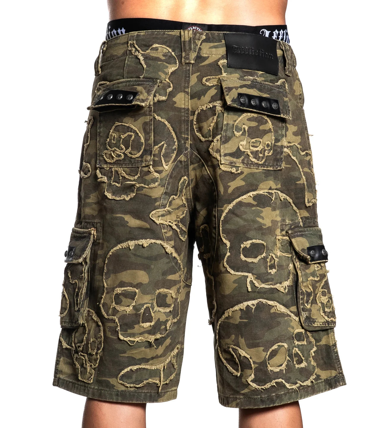 AFFLICTION: SKULL CAMO SHORTS