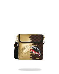 SPRAYGROUND: GOLD DRIP MESSENGER SLING