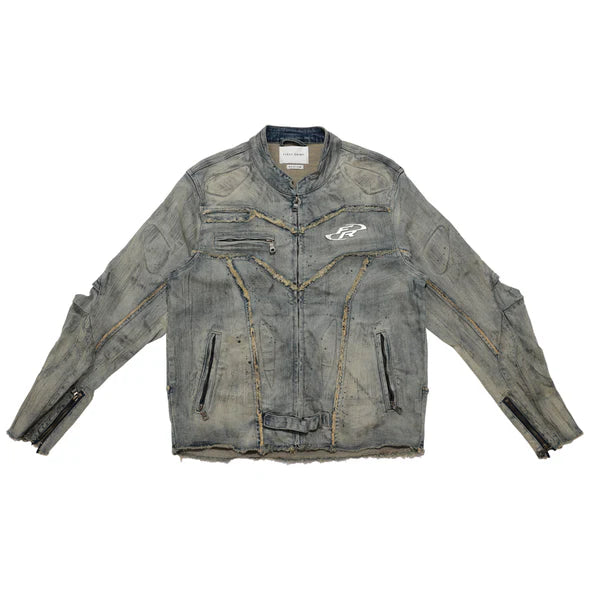 In The Attic Mud Washed Denim Fur Jacket – Paroxa Studios - ジャケット・アウター