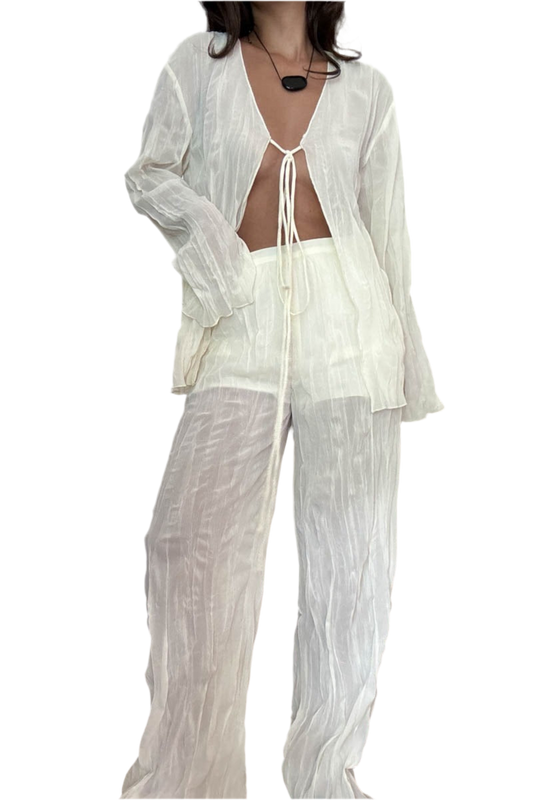 8586: THE SHEER CREAM PANTS