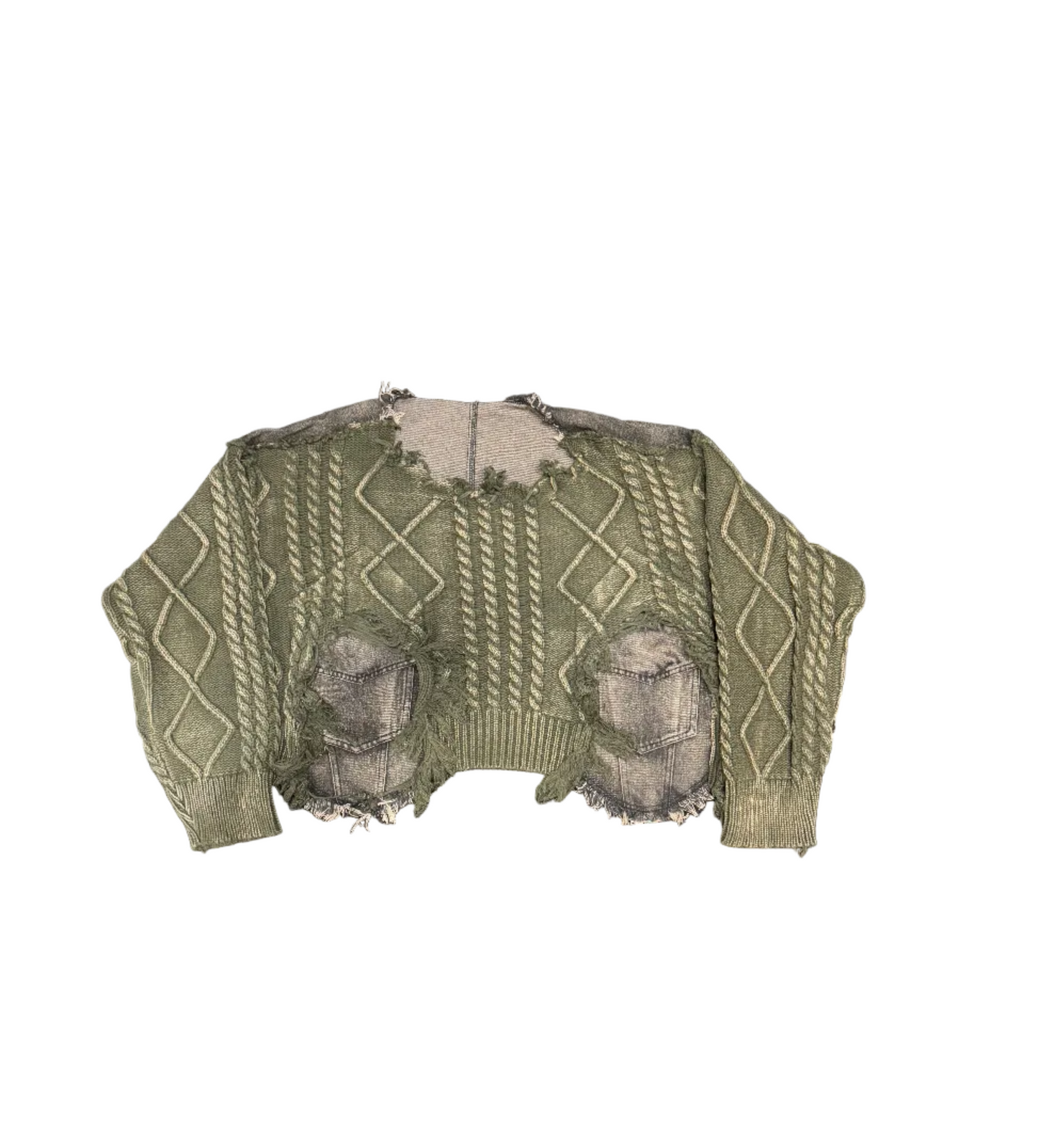 BOHO: KNITTED & DENIM CROPPED CREWNECK