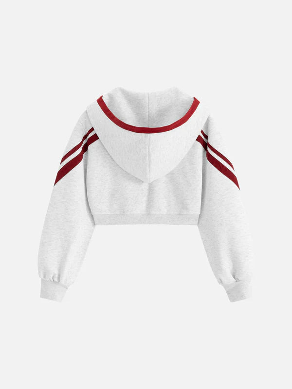 AELFRIC EDEN: CROPPED CONTRAST STRIPE HOODIE