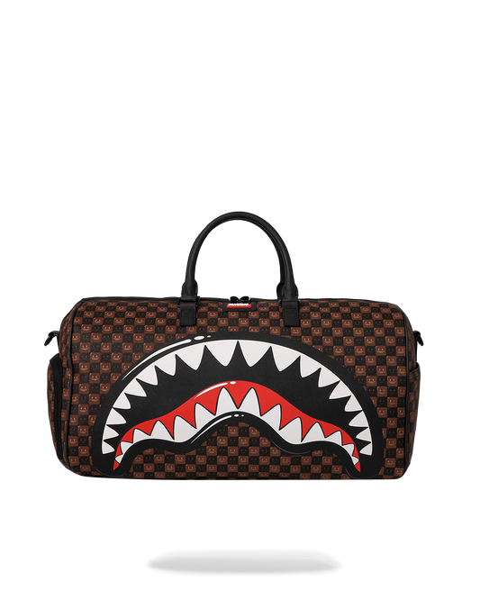 SPRAYGROUND: BROWN BUBBLE SHARK DUFFLE