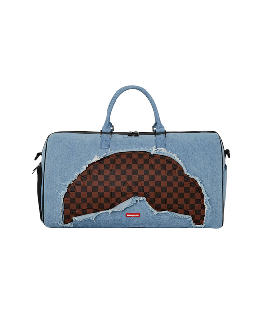 SPRAYGROUND: DENIM SHARK DUFFLE