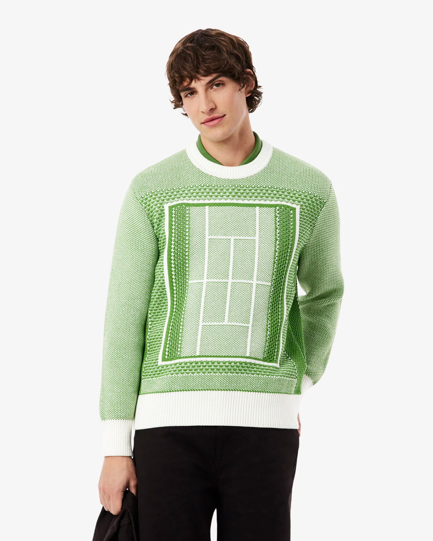 LACOSTE: TENNIS COURT JACQUARD SWEATER
